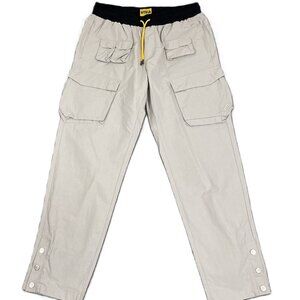 NEW GFTD LA Pants Men XXL Tan Pull on Drawstring Snap  Ankle Cargo